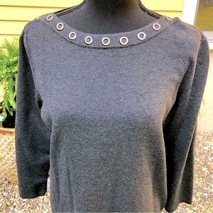 Charcoal Gray Knit Tunic, Size L